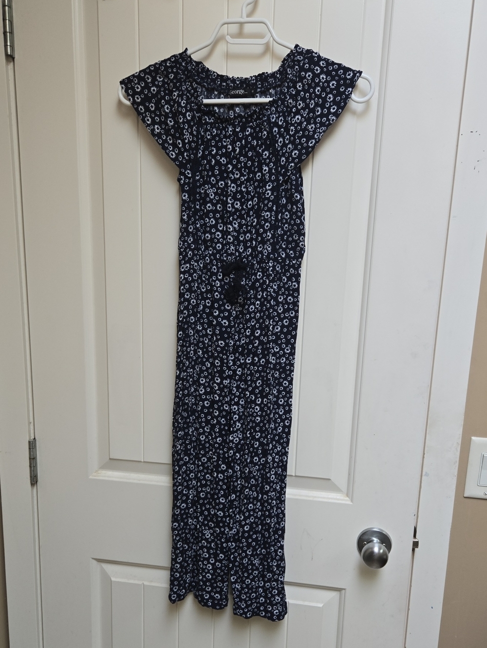 George Navy Floral Maxi Romper with White Daisies Children Size 10